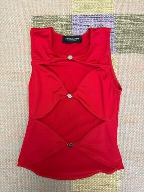OW Collection Red Cutout Crop Top